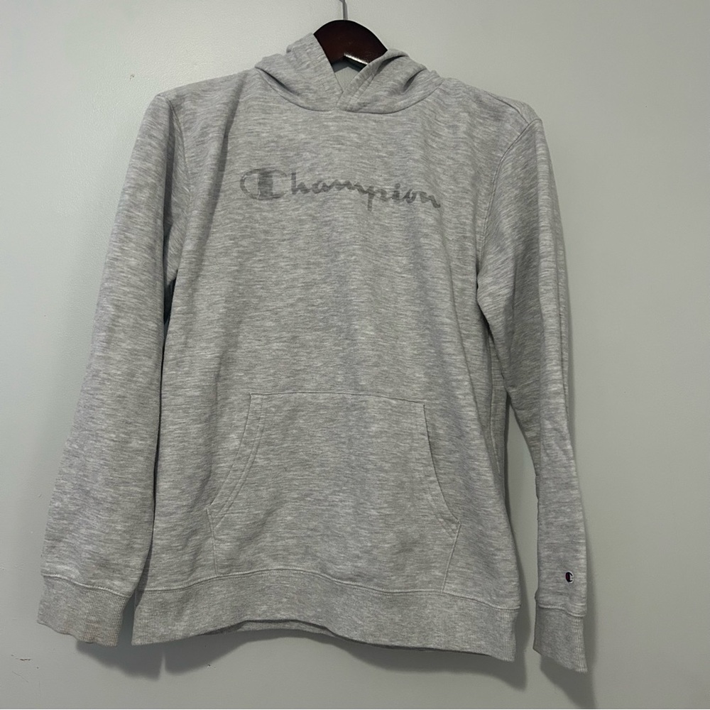 Champion Youth XL  light gray Logo Graphic Pullover Hood